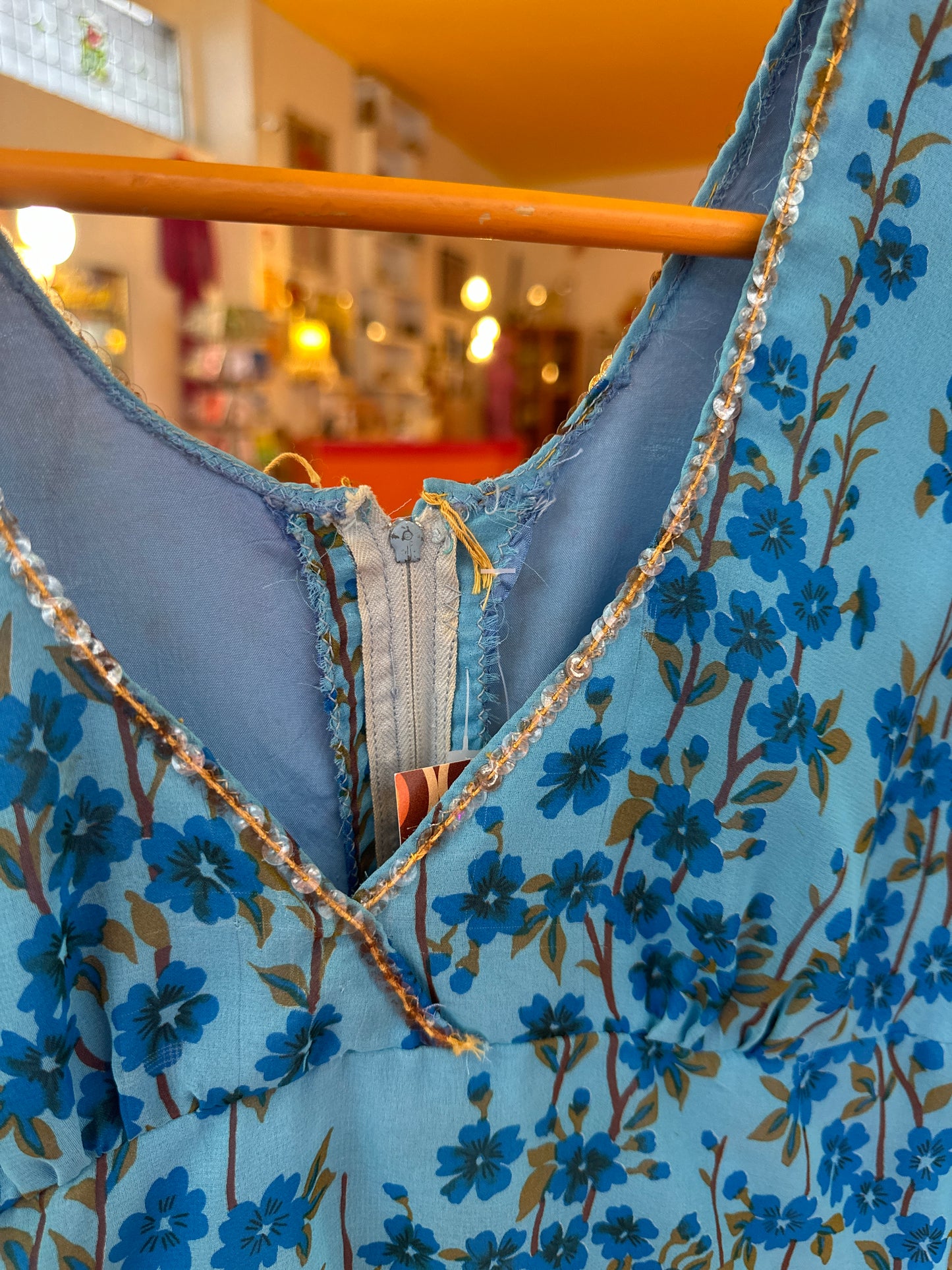 Vintage Blue Floral Dress