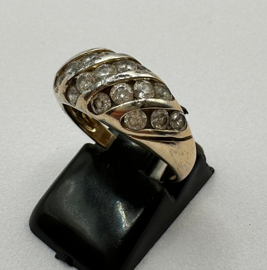 Vintage Sterling Silver Croissant Ring, UK Size M