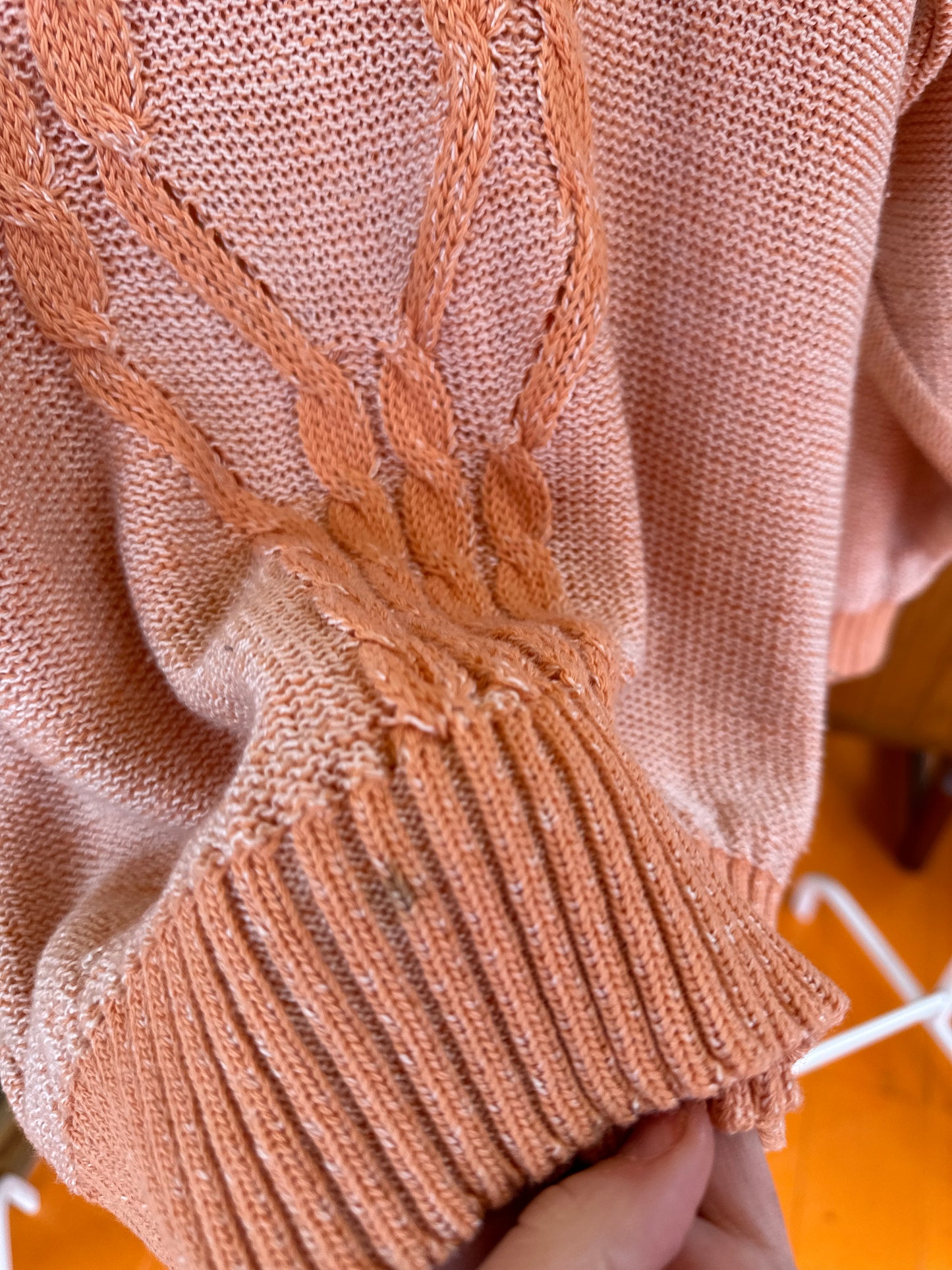 Vintage Peach Cable Knit Jumper