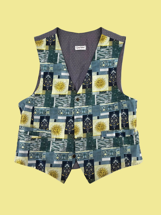 Vintage Celestial Patchwork Waistcoat