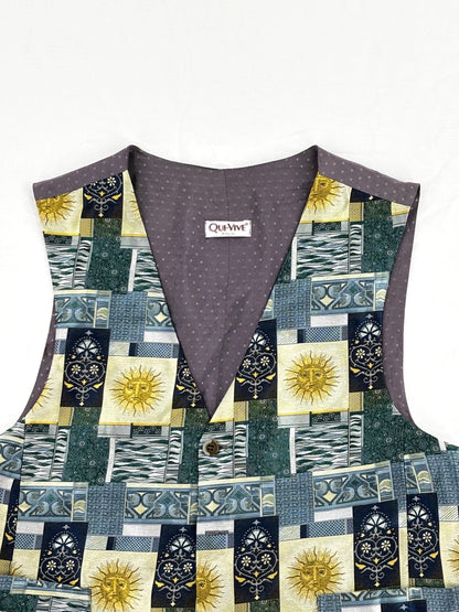 Vintage Celestial Patchwork Waistcoat