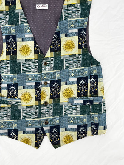 Vintage Celestial Patchwork Waistcoat