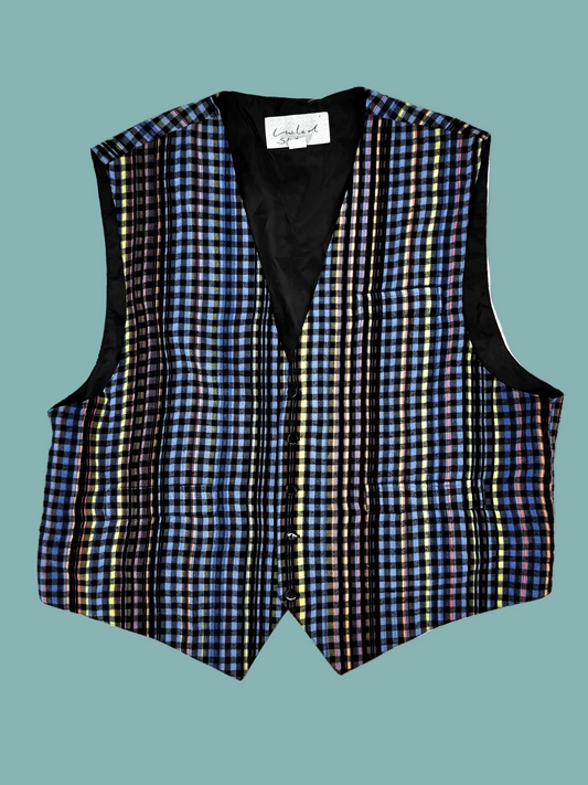 Vintage Check Plaid Waistcoat