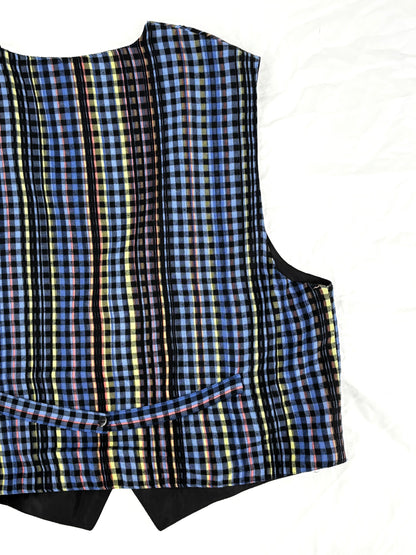 Vintage Check Plaid Waistcoat