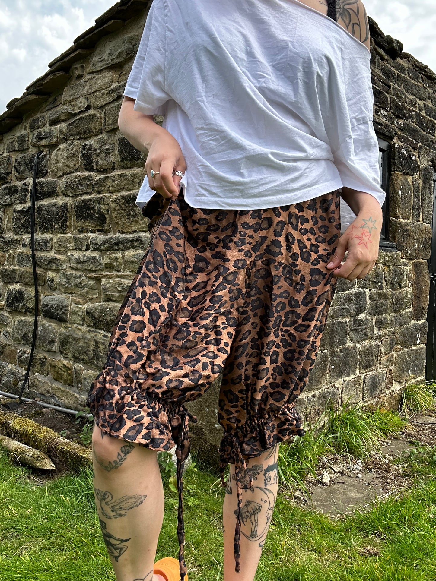 Midi Bloomers // Silky Leopard Print Satin // size UK 12-14