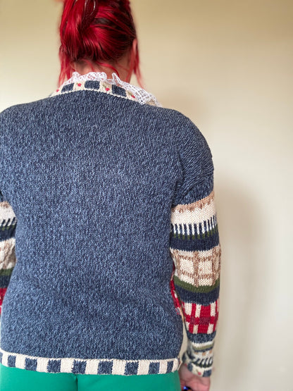 Vintage Chunky Knit Harvest Cardigan