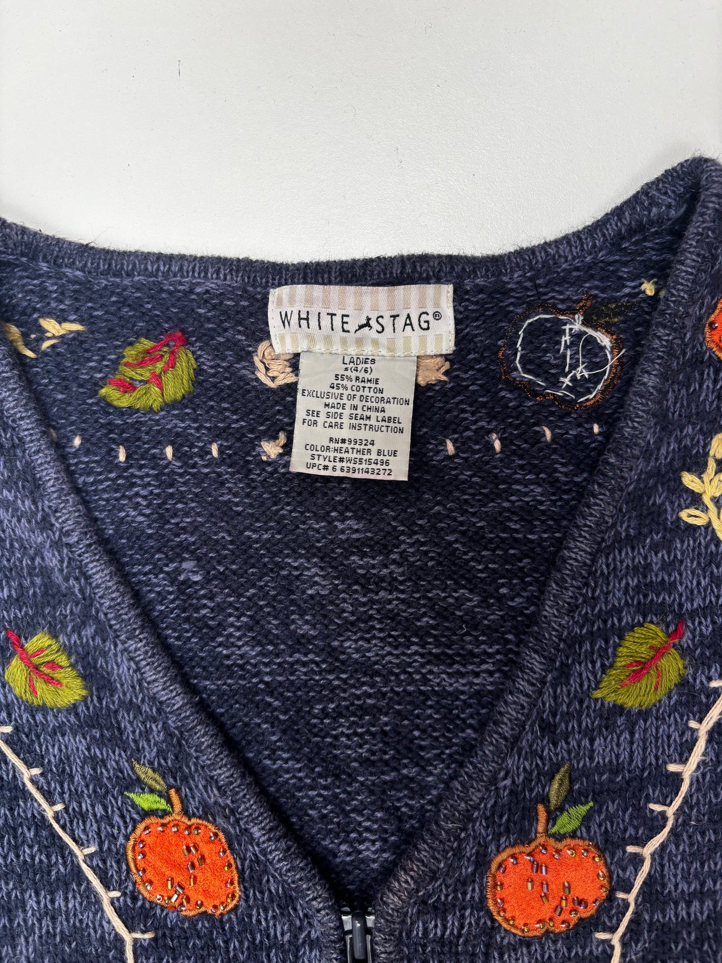 Vintage Blue Scarecrow Zipped Waistcoat
