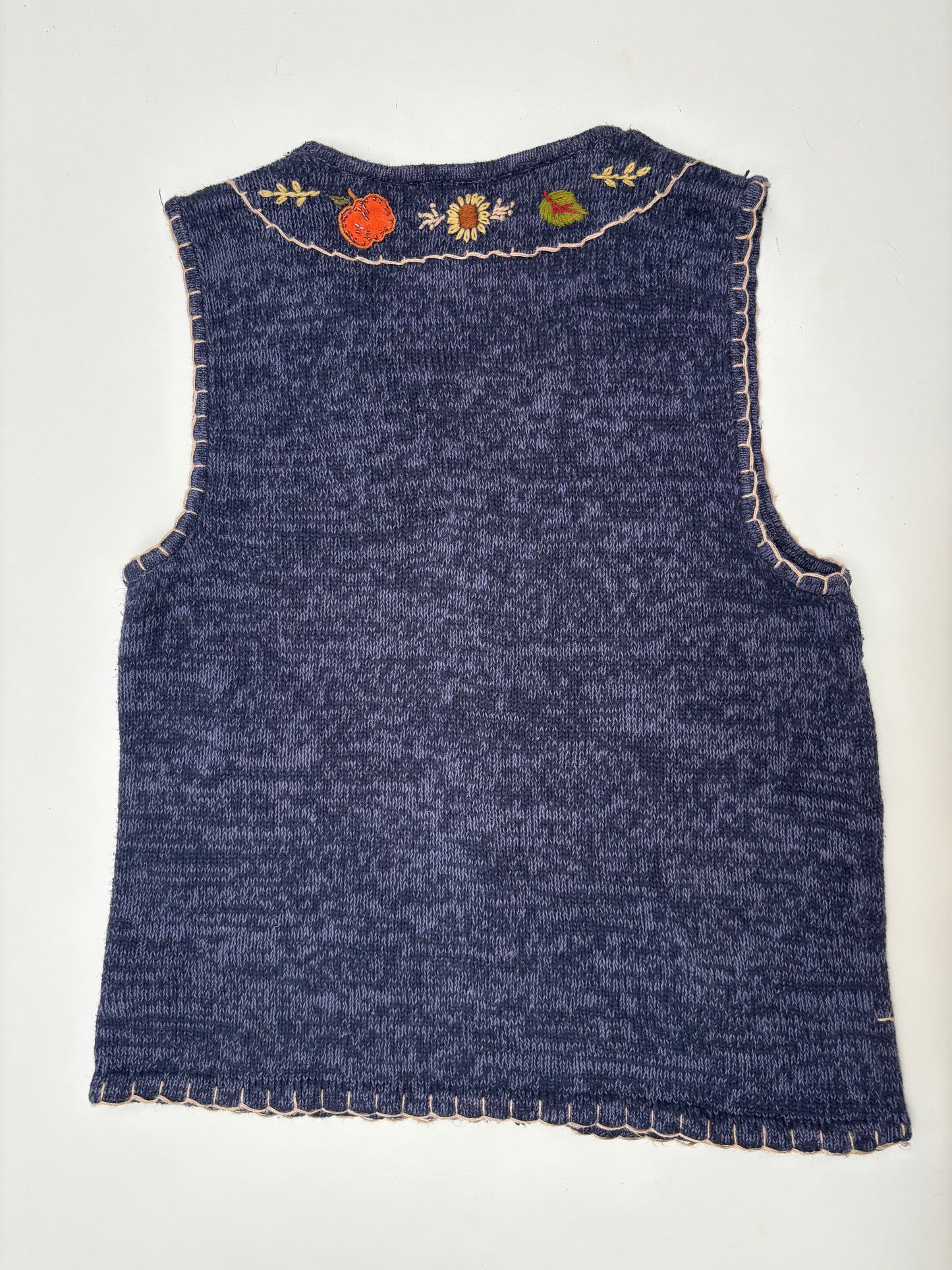 Vintage Blue Scarecrow Zipped Waistcoat