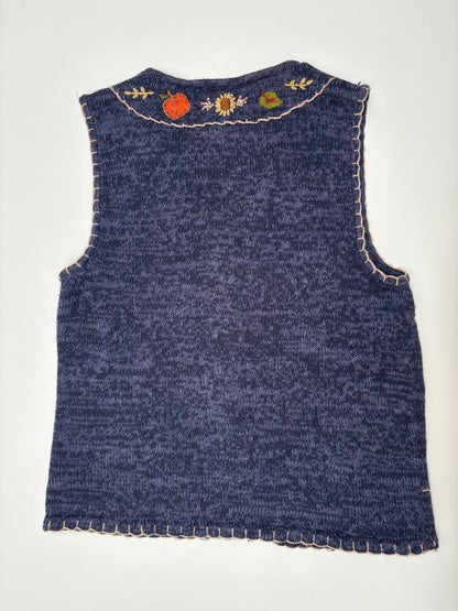 Vintage Blue Scarecrow Zipped Waistcoat