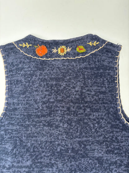 Vintage Blue Scarecrow Zipped Waistcoat