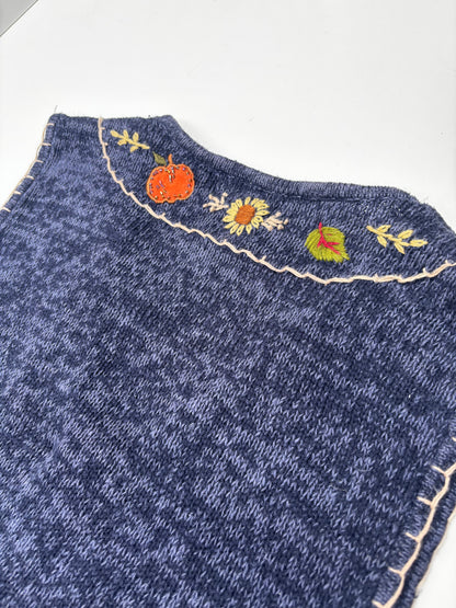 Vintage Blue Scarecrow Zipped Waistcoat