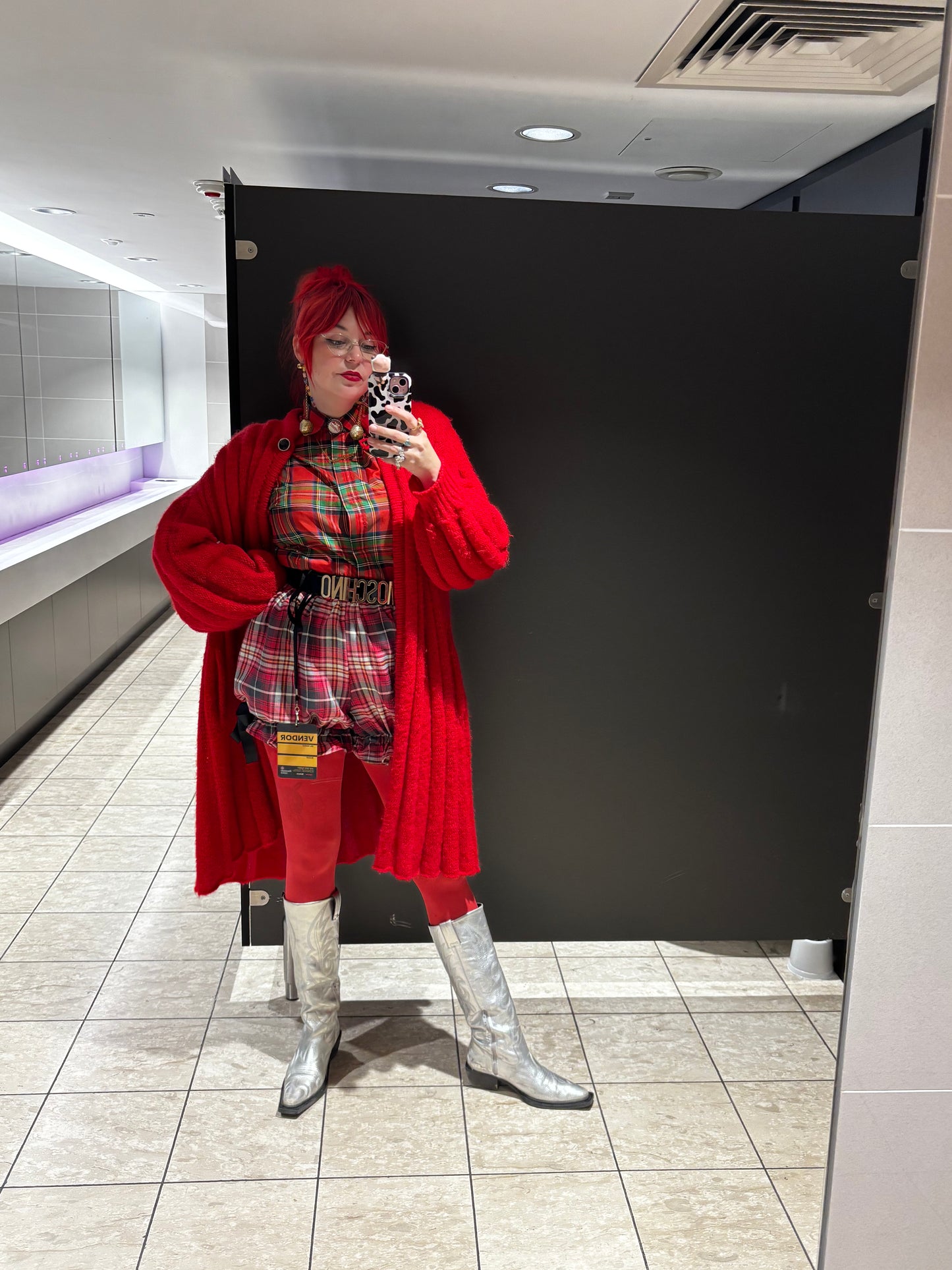 Mini Bloomers | Red & Pink Tartan with Ribbon Ties | Made to order