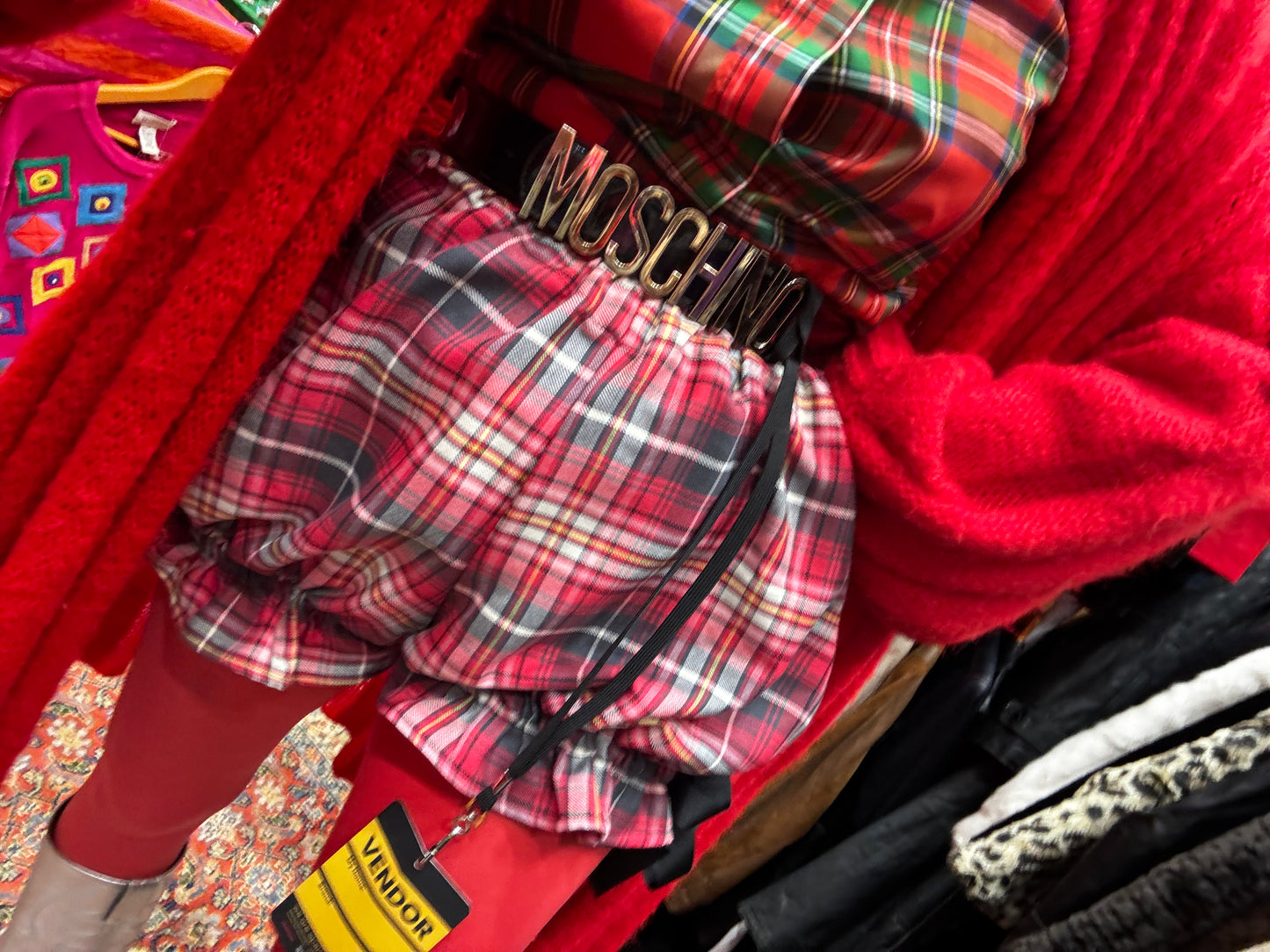 Mini Bloomers | Red & Pink Tartan with Ribbon Ties | Made to order