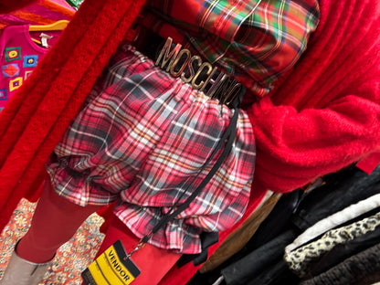 Mini Bloomers | Red & Pink Tartan with Ribbon Ties | Made to order