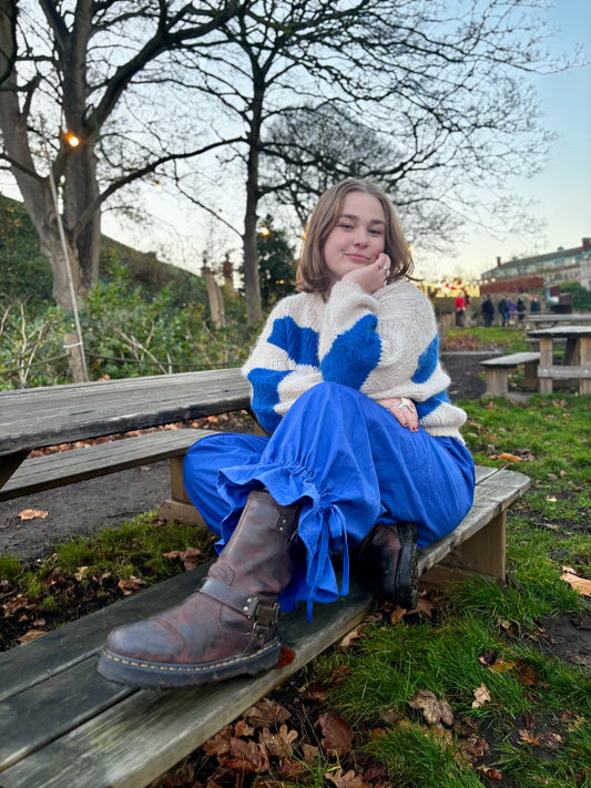 Bloomer Trousers | Cobalt Blue Linen | Made to order