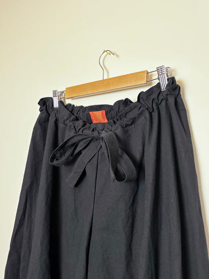 Bloomer Trousers | Black Linen with Vintage Lace | Made to order