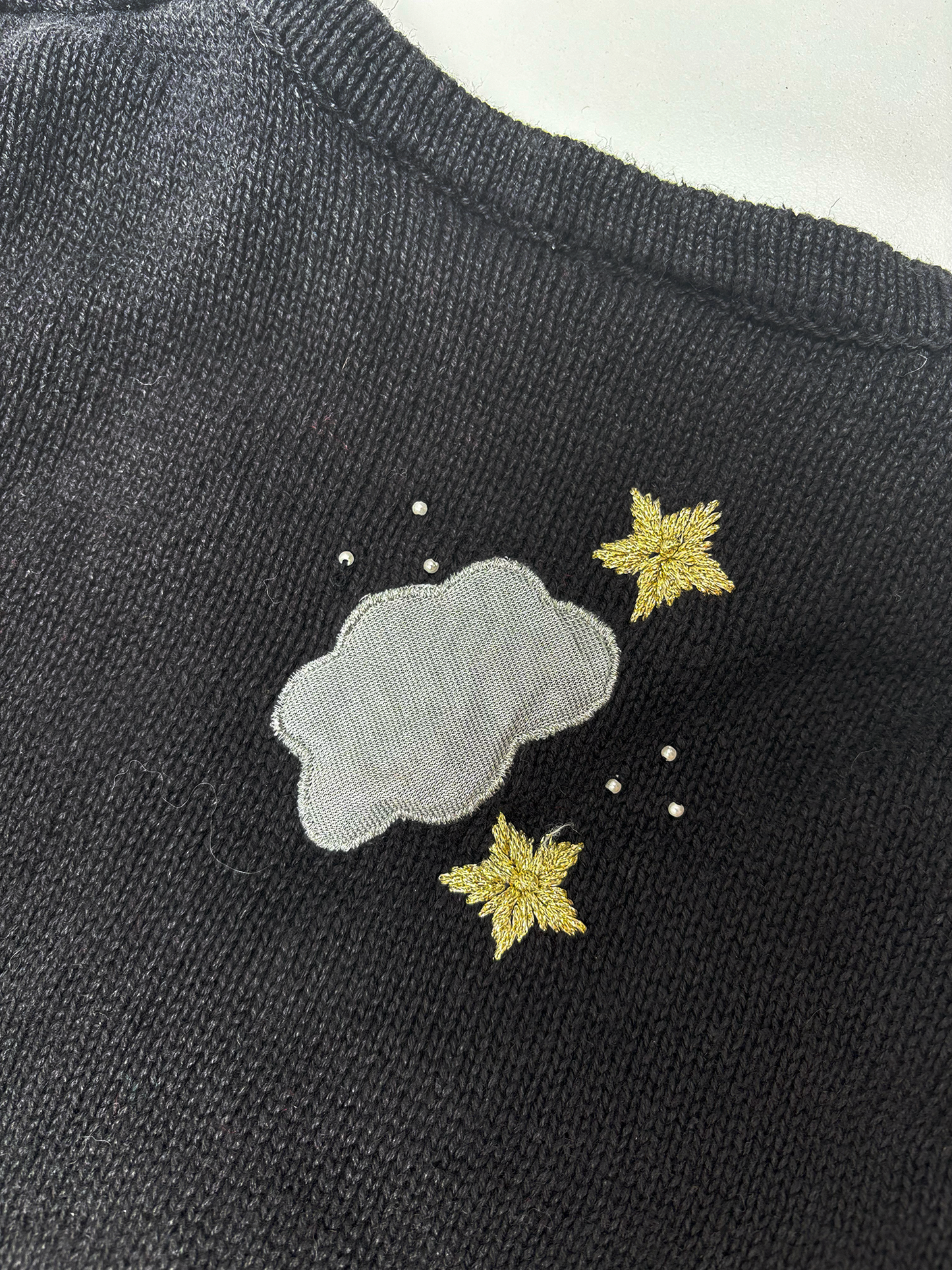 Vintage Christmas Knit Waistcoat with Angel Applique