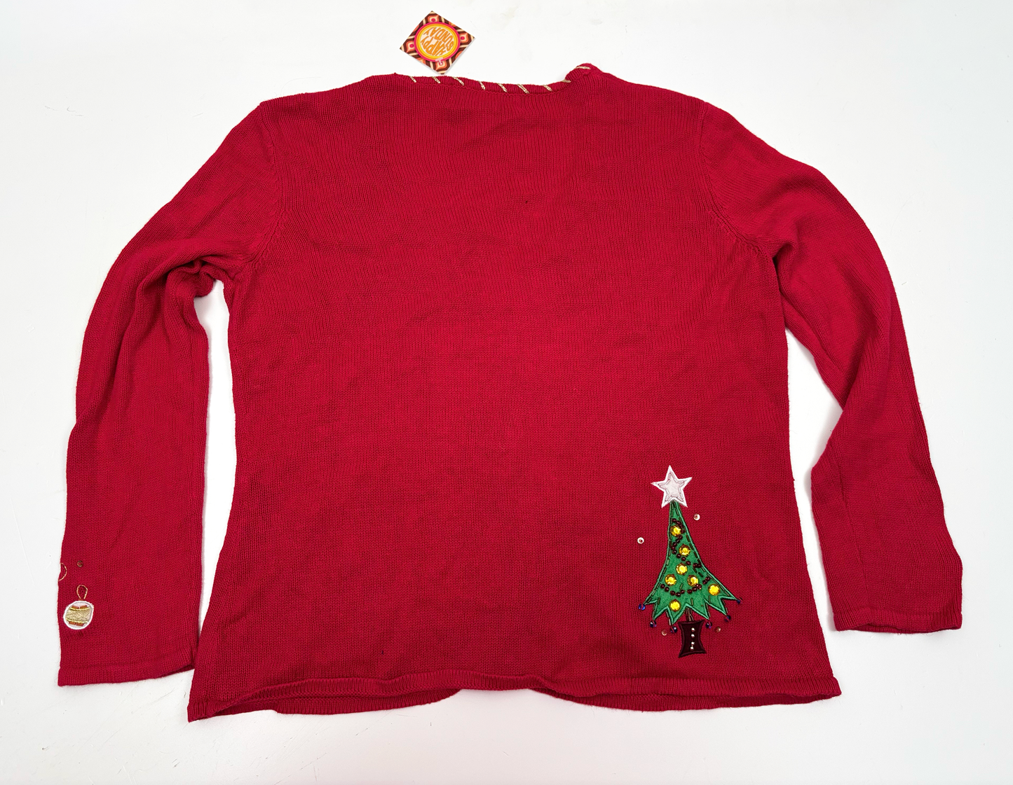 Vintage Christmas Tree Zip Up Cardigan