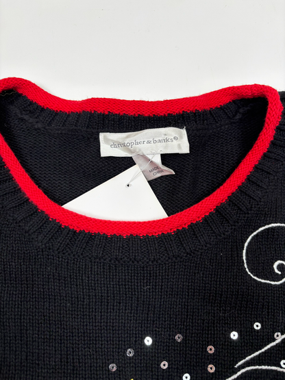 Vintage Christmas Jumper with 'BELIEVE' embellishment