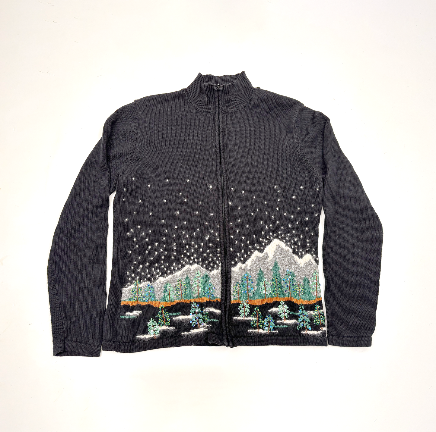 Vintage Winter Scene Zip Jumper