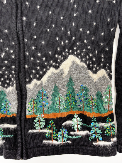 Vintage Winter Scene Zip Jumper