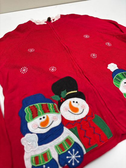 Vintage Christmas Snowman Zipped Jumper