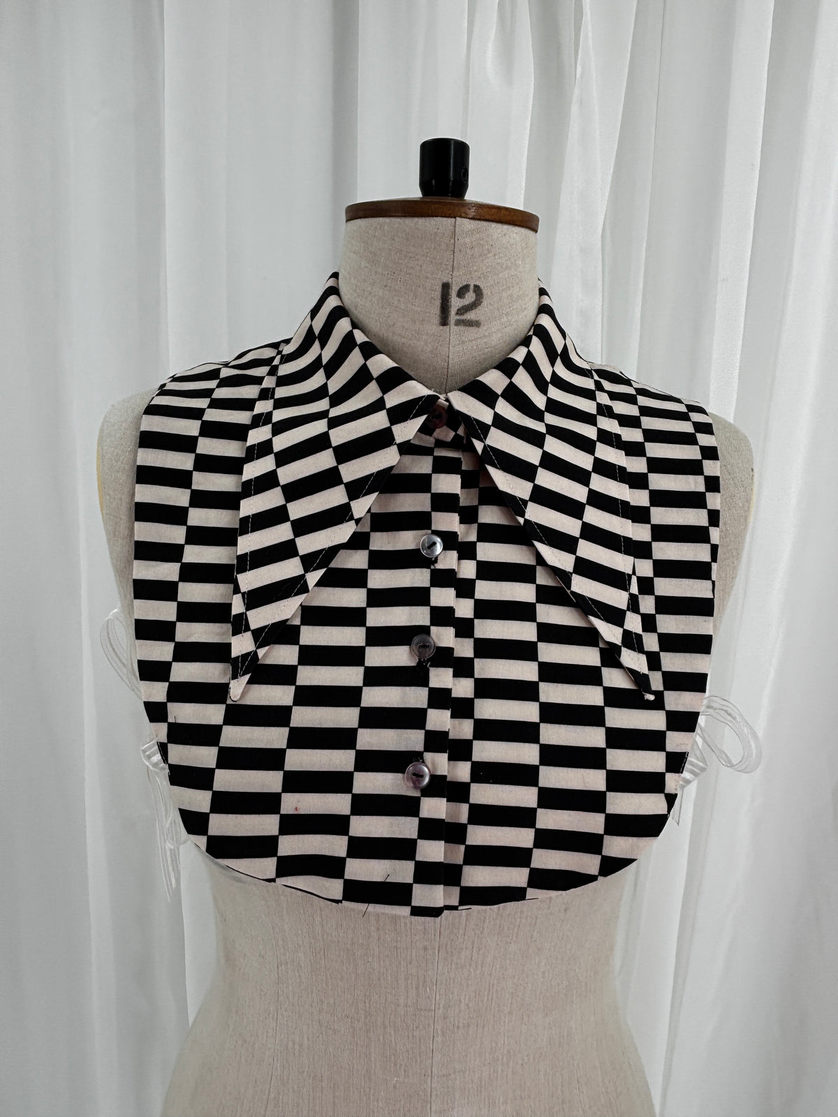 Collar // Dagger Style // Black & Cream Geo // ONE OF A KIND