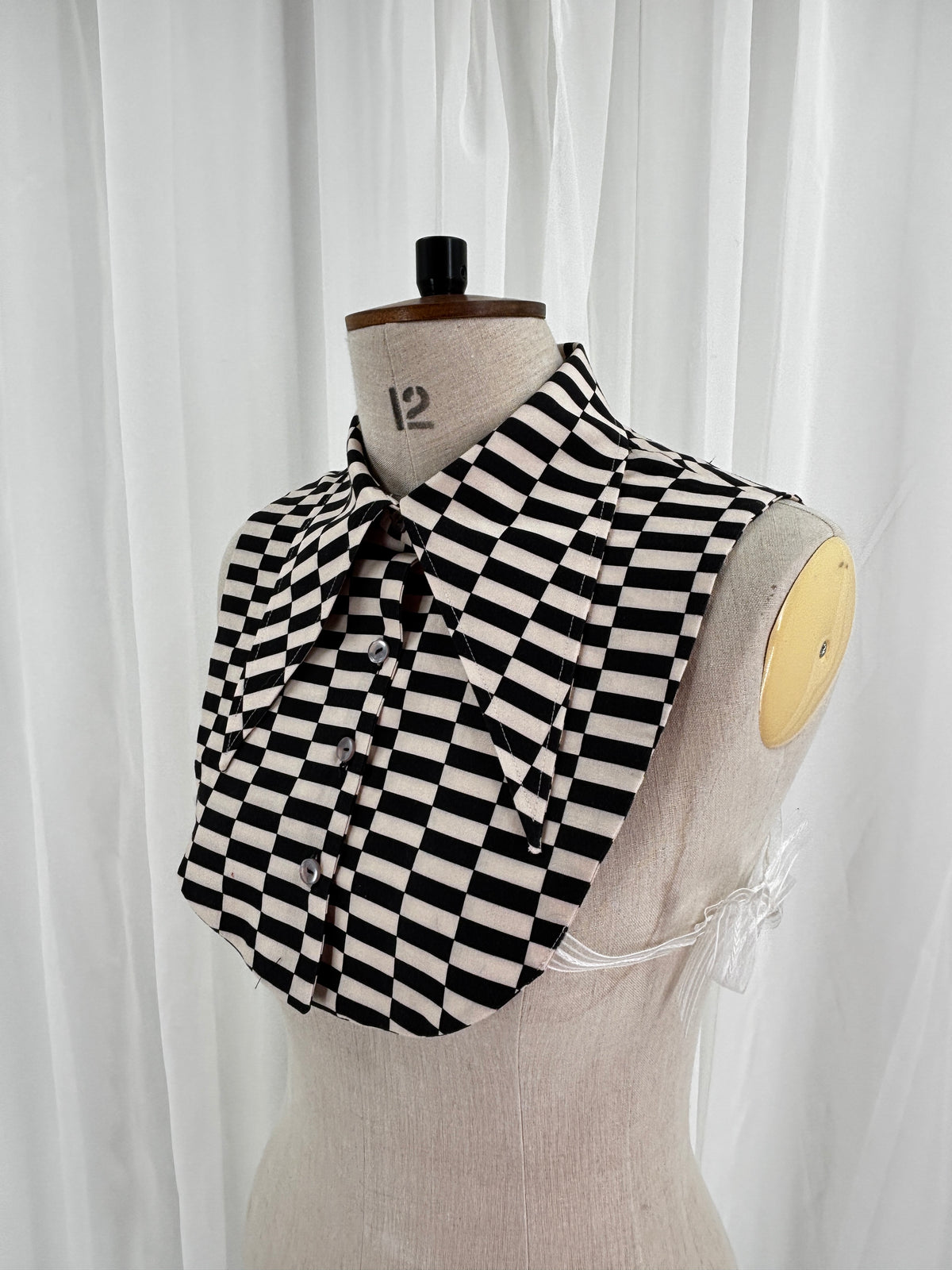 Collar // Dagger Style // Black & Cream Geo // ONE OF A KIND