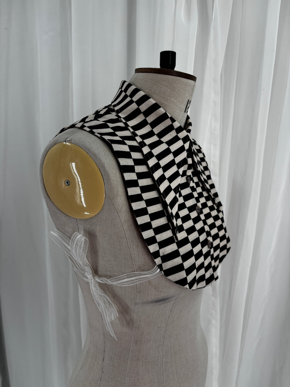 Collar // Dagger Style // Black & Cream Geo // ONE OF A KIND