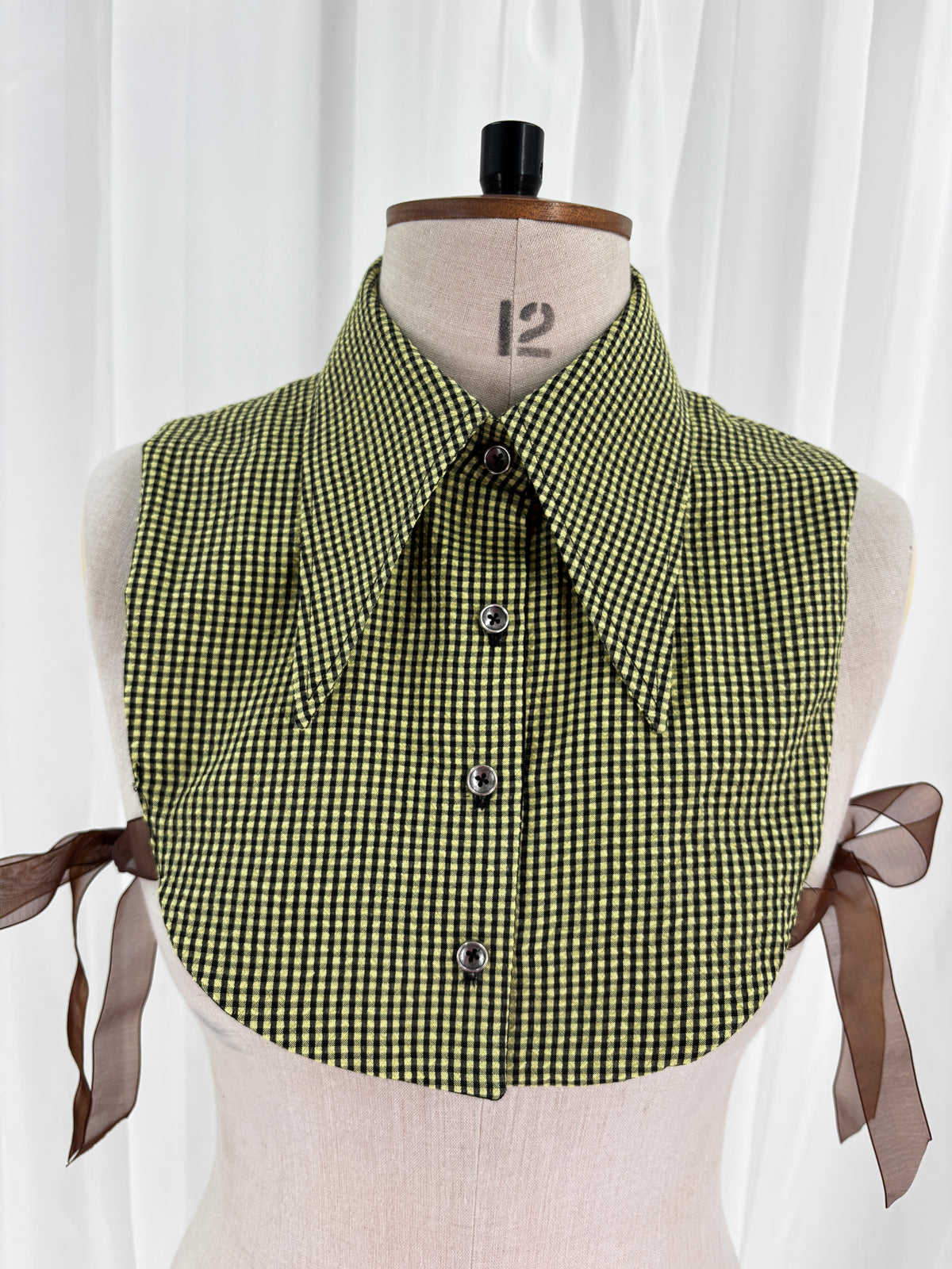 Collar // Green & Black Gingham // ONE OF A KIND