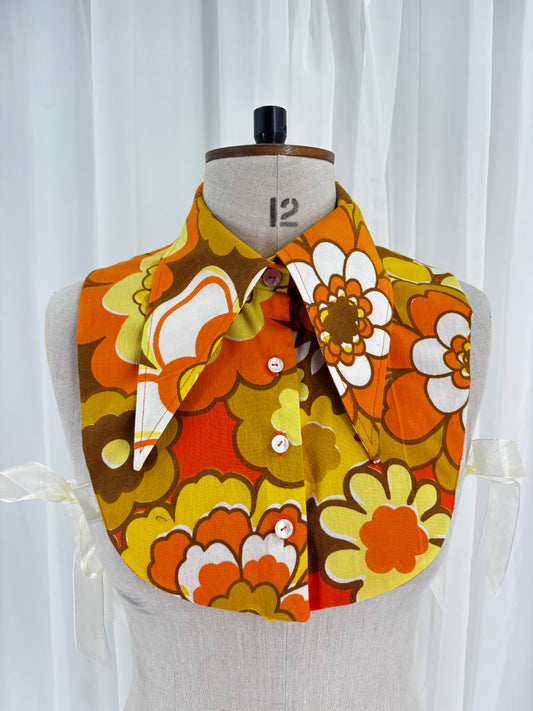 Collar // Dagger Style // 70s Orange Flowers // ONE OF A KIND