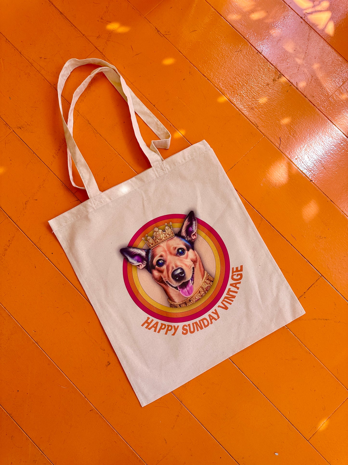 Stevie Dog Tote Bag in Natural Cotton