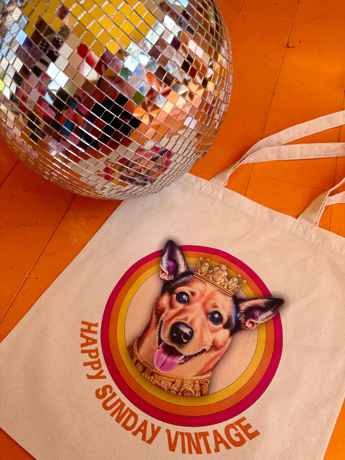 Stevie Dog Tote Bag in Natural Cotton