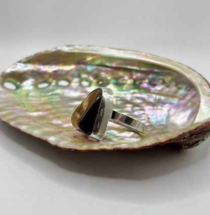 Vintage Sterling Silver Ring, with Tigers Eye, UK K1/2