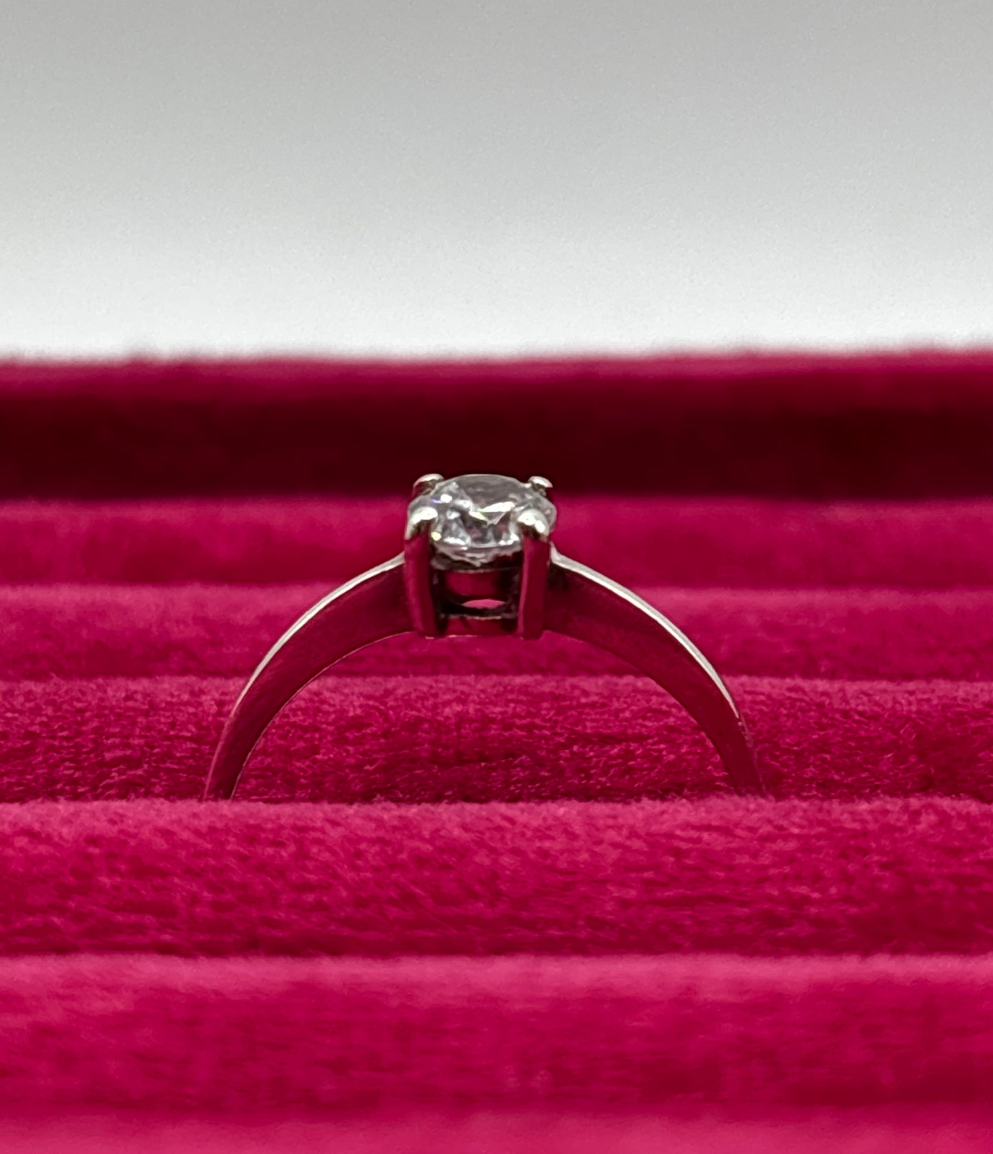 Vintage Sterling Silver Solitaire Ring, size M