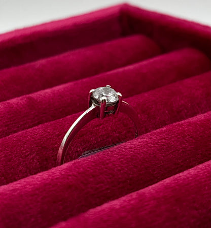 Vintage Sterling Silver Solitaire Ring, size M