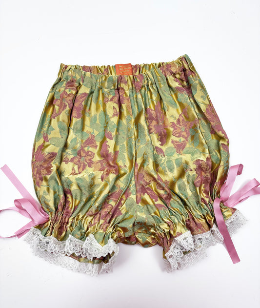 Mini Bloomers // Gold Jacquard with Lace // size XS (UK 6-8)
