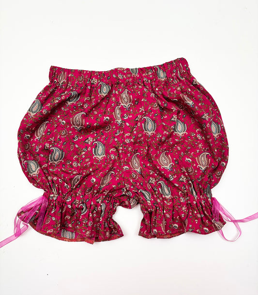 Mini Bloomers // Dark Red Indian Silk // size XS (UK 6-8)