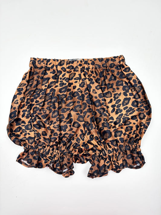 Mini Bloomers // Leopard Satin // size S (10-12)