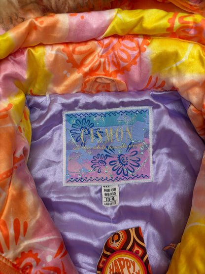 Vintage 1990s Orange and Pink Ski Jacket by Cismon