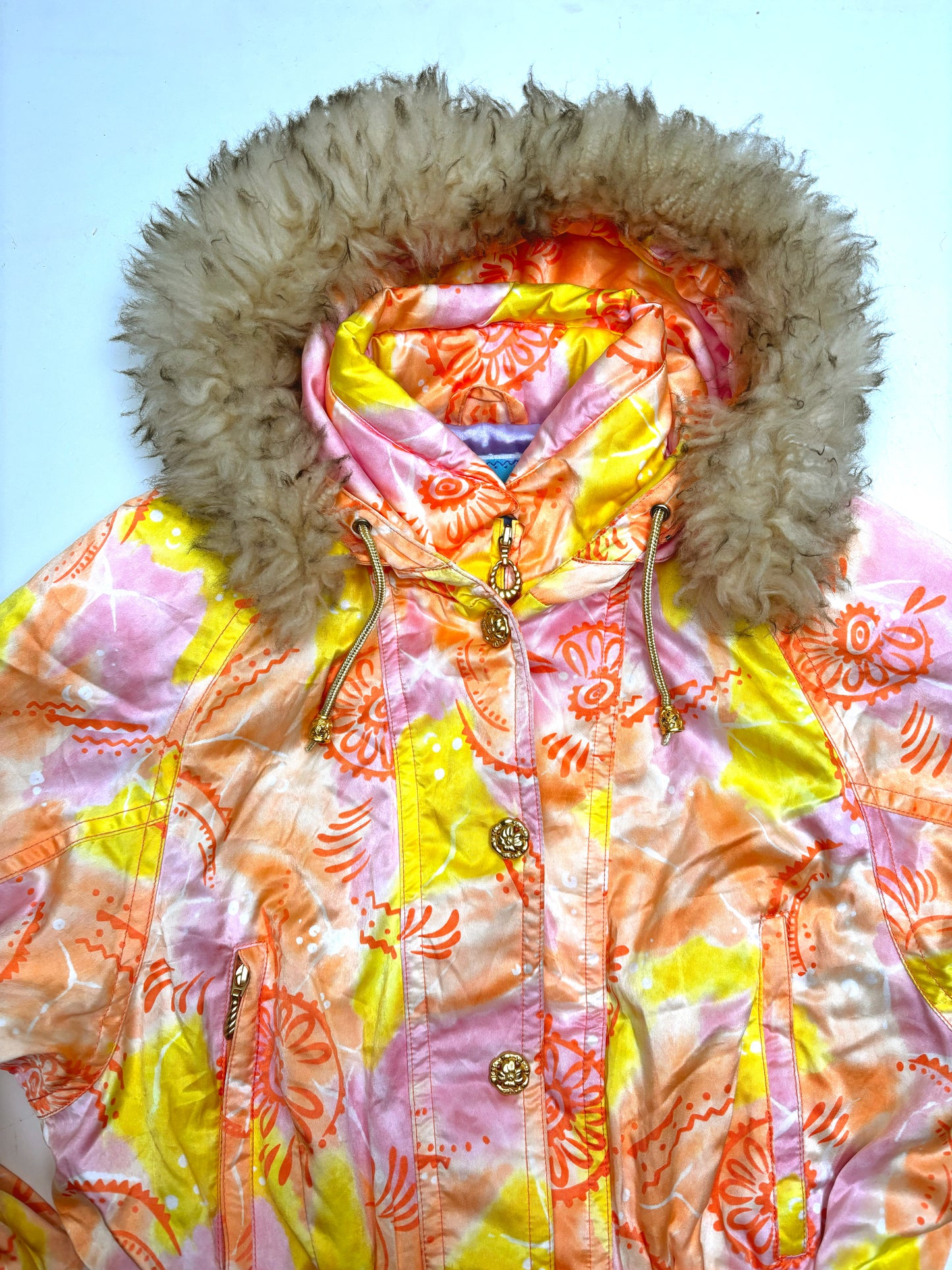 Vintage 1990s Orange and Pink Ski Jacket by Cismon