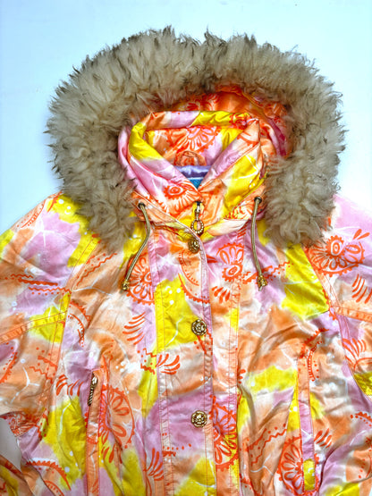 Vintage 1990s Orange and Pink Ski Jacket by Cismon