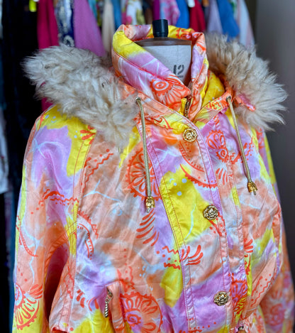 Vintage 1990s Orange and Pink Ski Jacket by Cismon