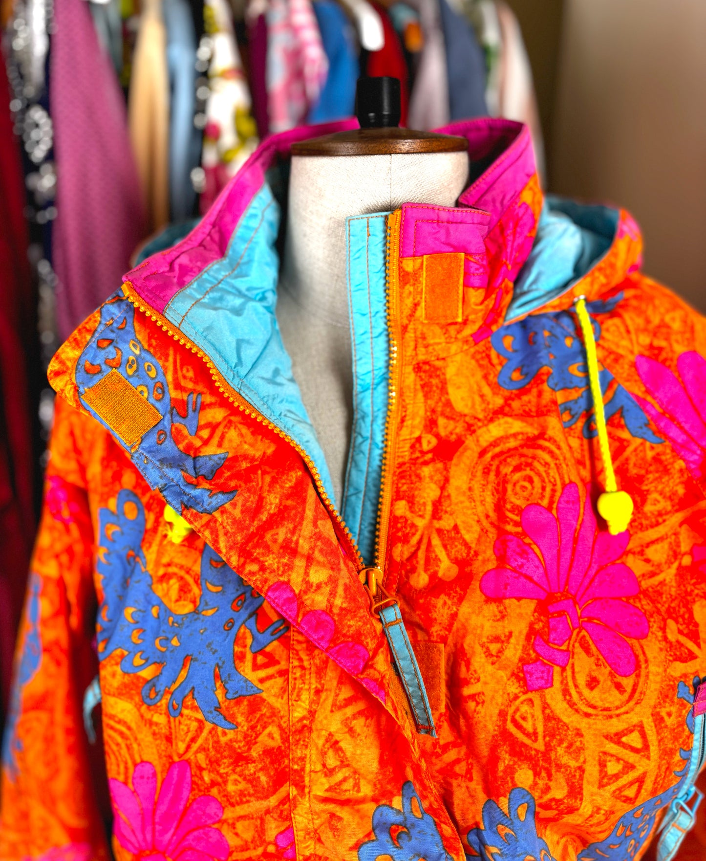 Vintage 1990s Crazy Print Ski Jacket by Esfeel