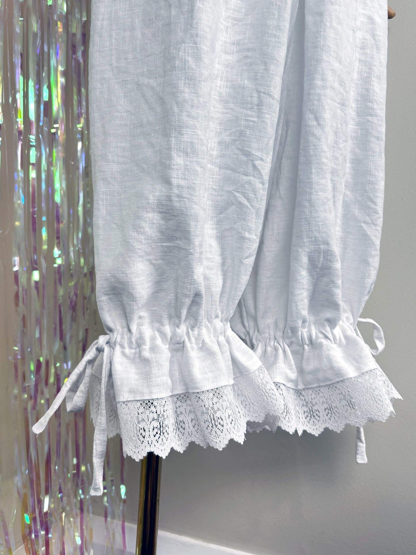 Bloomer Trousers | Linen with Vintage Lace | Made to order