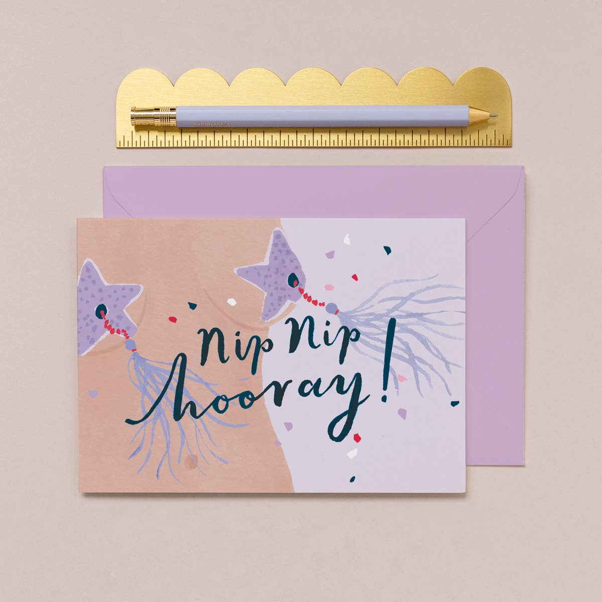 Nip Nip Hooray Greeting Card by Sister Paper Co.