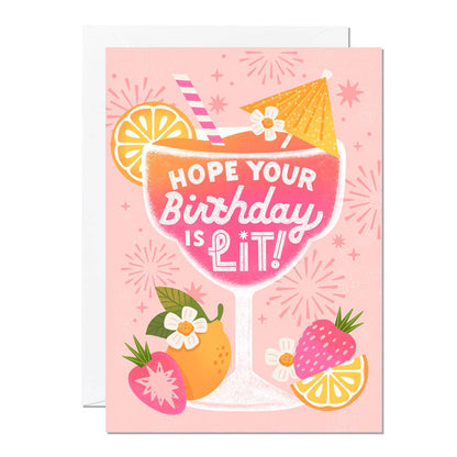 Birthday Cocktail Greeting Card by Jess Miller & Ricicle Cards