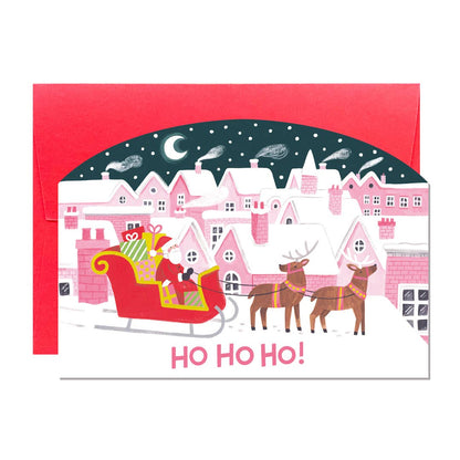 Santa Rooftops Christmas Card by Jacqui Lee & Ricicle Cards