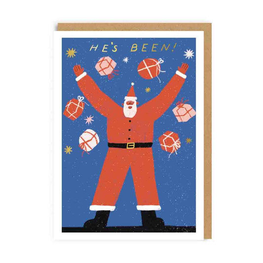 Santa He's Been! Christmas Card by Max Machen & Ohh Deer
