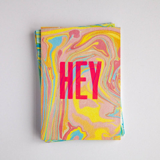 HEY, Handmade Letterpress Greeting Card by Nice & Graphic